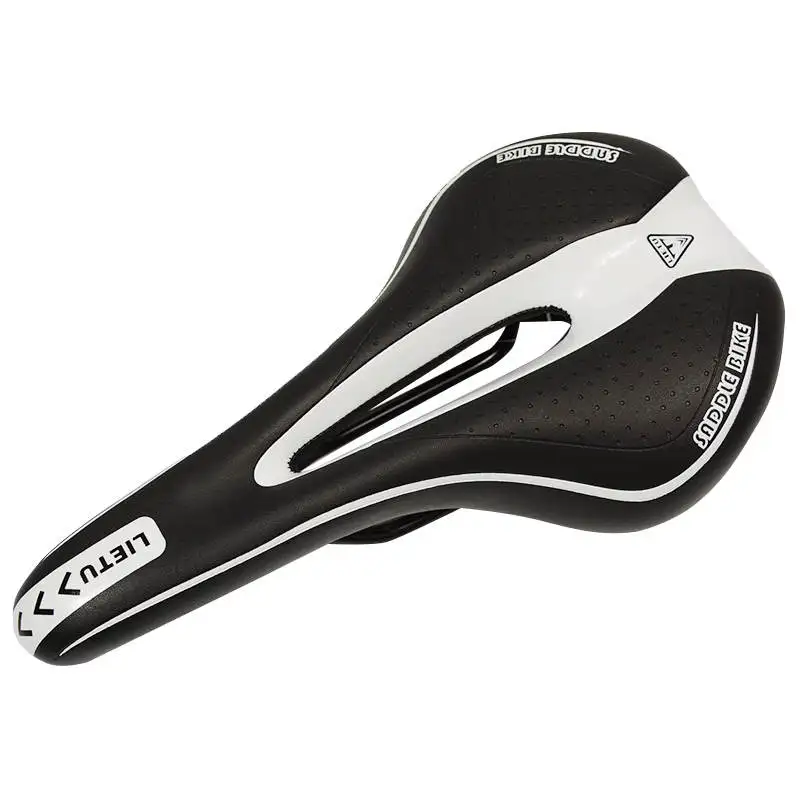 black 1 xNew MTB Горный Велосипед Велоспорт П. В. Кожа Skidproof Седло Подушки Сиденья Прохладный Hollow Гонки Седло - Цвет: black