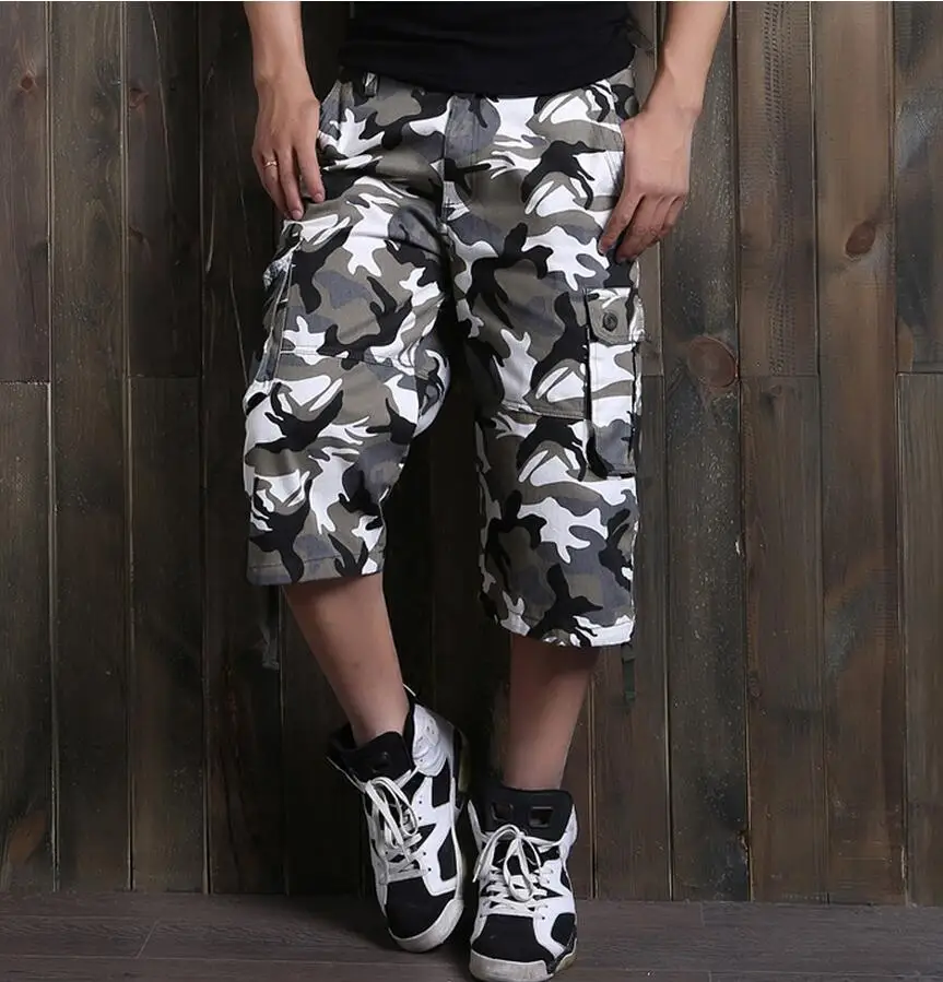 Мужские камуфляжные шорты-карго Зеленые рабочие шорты армейского зеленого цвета