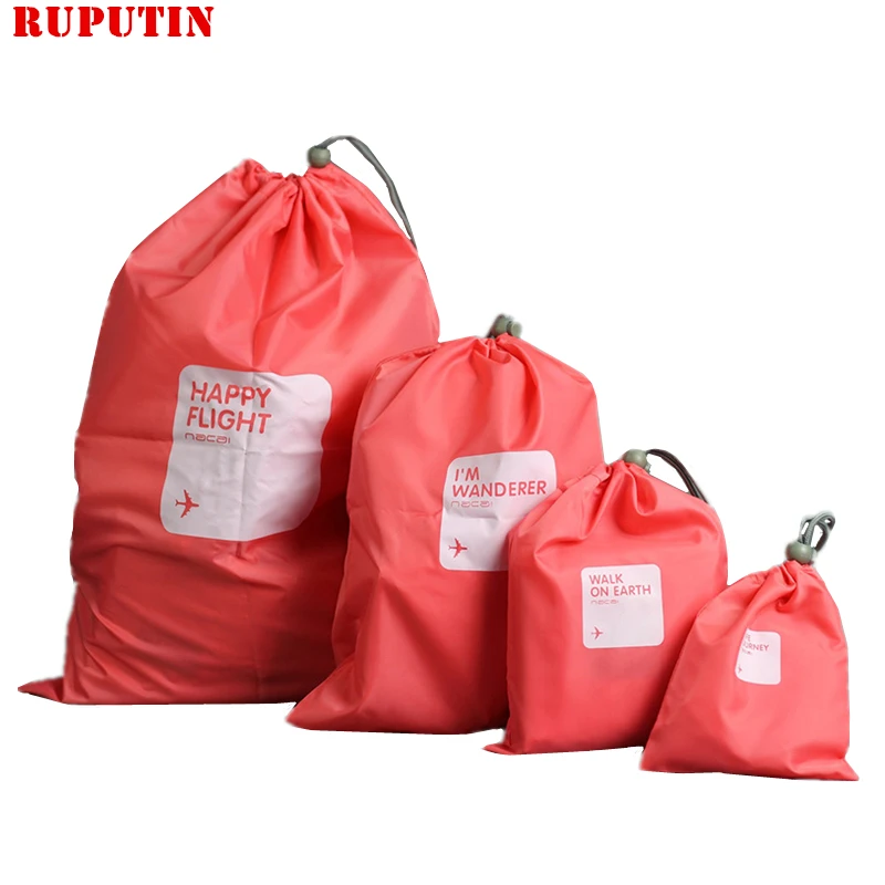 Ruputin 4 шт./компл. Путешествия Рюкзак Drawstring сухого хранения обуви прачечная, косметичка, сумка для макияжа, сумка для косметики нижнее белье Органайзер для путешествий