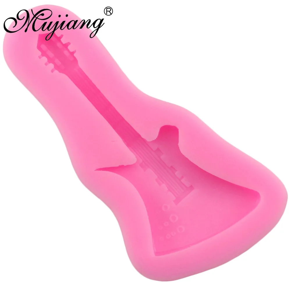 Mujiang Скрипка Гитара силиконовые формы для помадки инструменты украшения торта