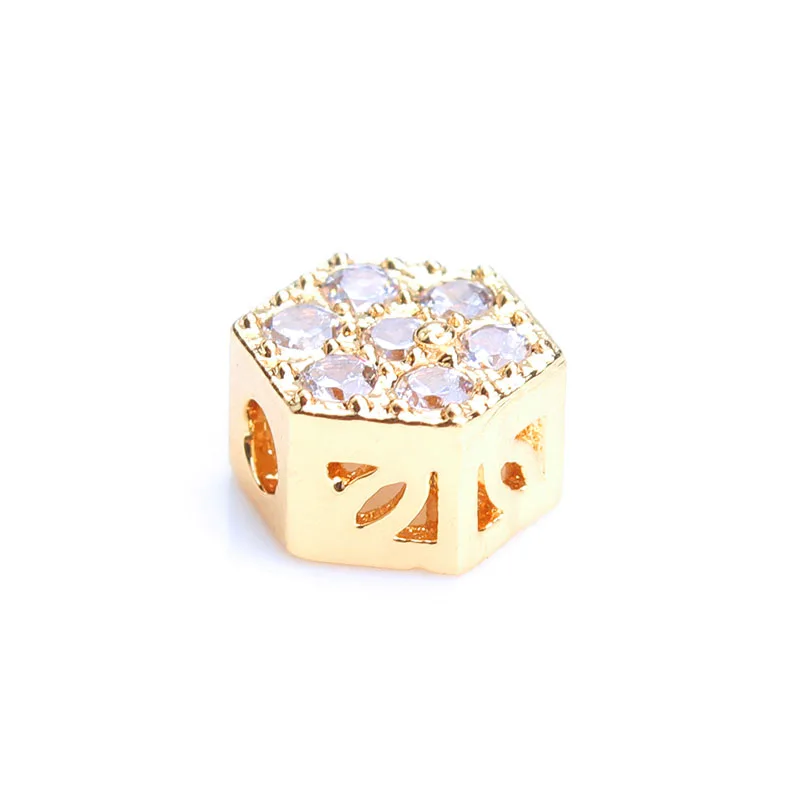 Мм 1 шт. 4*7 мм Micro Pave CZ Белый Циркон пространство Размер отверстия бусин 2 для diy
