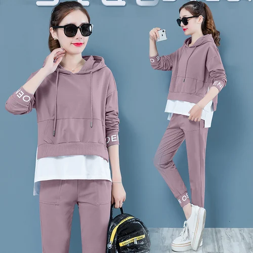 

Plus Size 4xl 2 Piece Set Women Tracksuit Casual Year-old Female Costume Spring Conjunto Feminino Sportswear Hoodies+pants