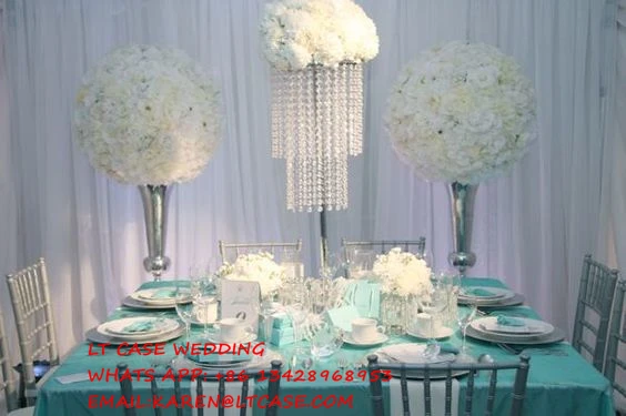 

Новый двухуровневый акриловый Свадебный центральный элемент из хрустальных струн, подсвечник, цветочный держатель, Свадебный столб