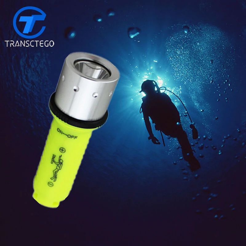 

TRANSCTEGO Diving Flashlight Torch Led Lantern Submersible High Light Waterproof T6 10w High Power Led Flash Lamp Linternas