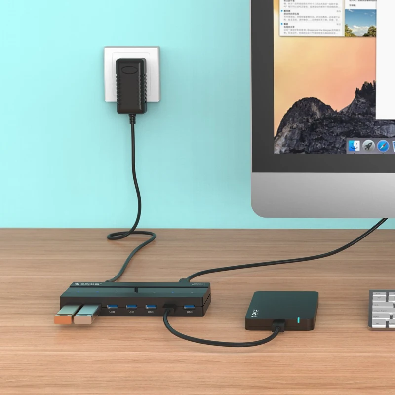 ORICO H727RK U3 BK ABS 7 портов 3 0 USB концентратор с 12 V адаптер питания черный|usb network hub|usb