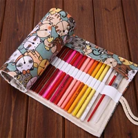 kawaii cat roll pencil case canvas 364872108 holes school pencilcase penalty diy for boys girl pen bag case stationery pouch