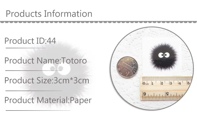 Хаяо Миядзаки Tonari no Totoro Fairydust Susuwatari милый японский стикер татуировки XR044