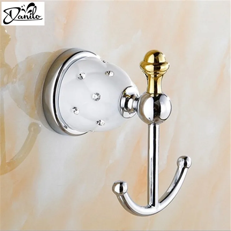 Бесплатная доставка крючок для халата одежды твердая латунь хромированная