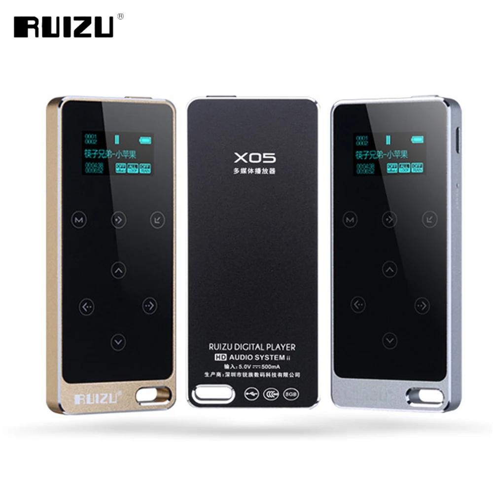

Original RUIZU X05 HIFI 8GB MP3 Player Recorder 8GB Touch Button Lossless Sound Support FM,E-Book Recording Sport Music Player