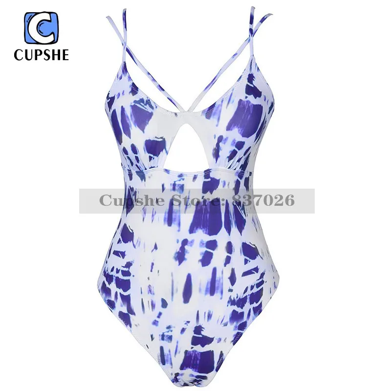 CUPSHE снежная ночь Галстук окрашенный цельный купальник Летний сексуальный