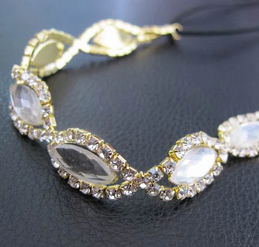 Женская эластичная модная лента для волос с искусственным жемчугом и стразами