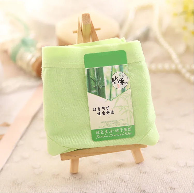 grass green Качественное женское нижнее белье из бамбукового волокна, женские трусики, женское нижнее белье, трусы Calcinha Fio dument M L XL - Цвет: grass green