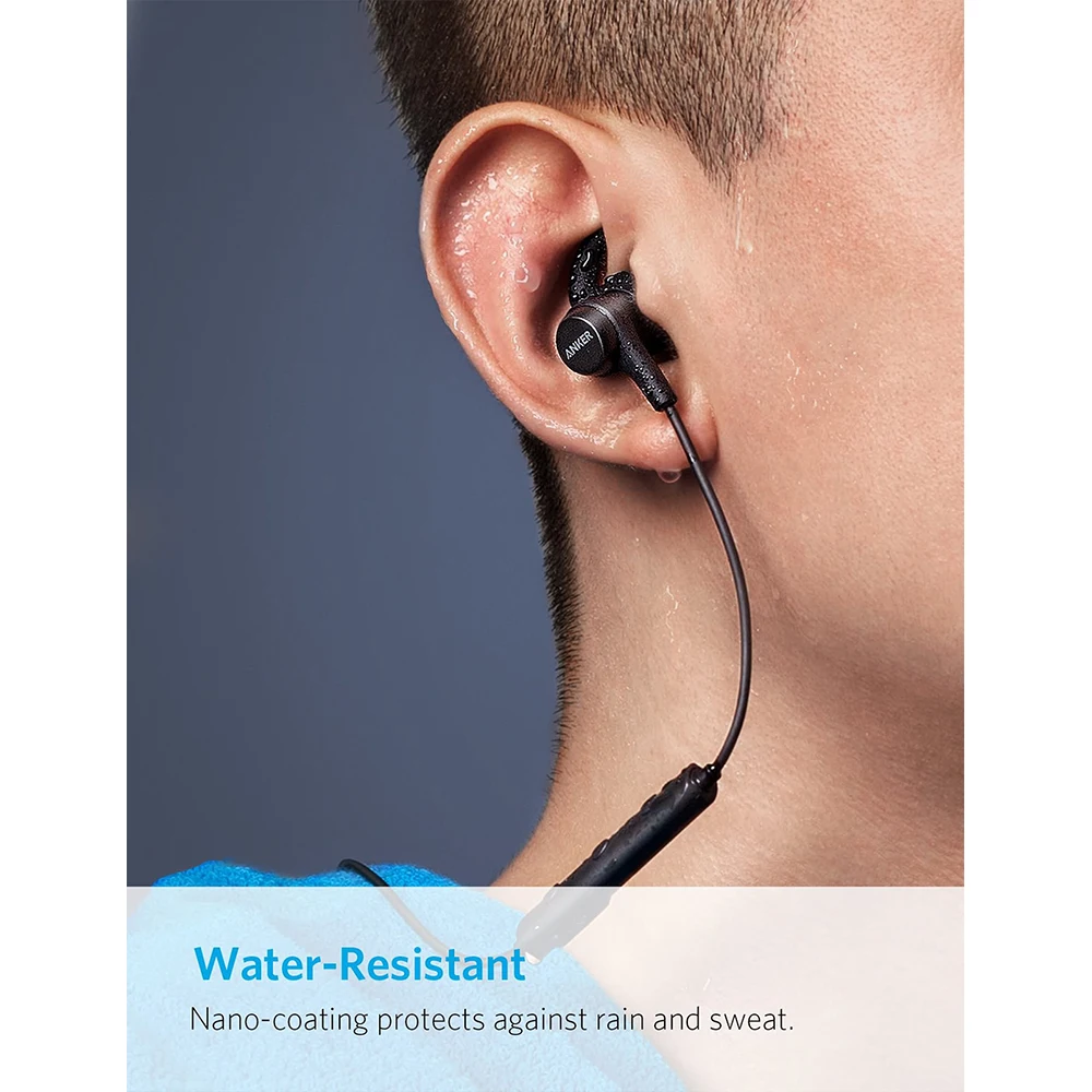 Anker SoundBuds Flow легкие Беспроводные наушники с Bluetooth 4,1 спортивные водостойкие Нано покрытие