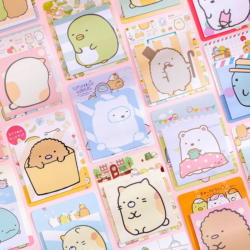 

Стикеры для заметок Kawaii с мультяшными животными, школьные блокноты, милые Канцтовары, школьный планировщик, сделай сам, 10 раз, блокнот, школь...