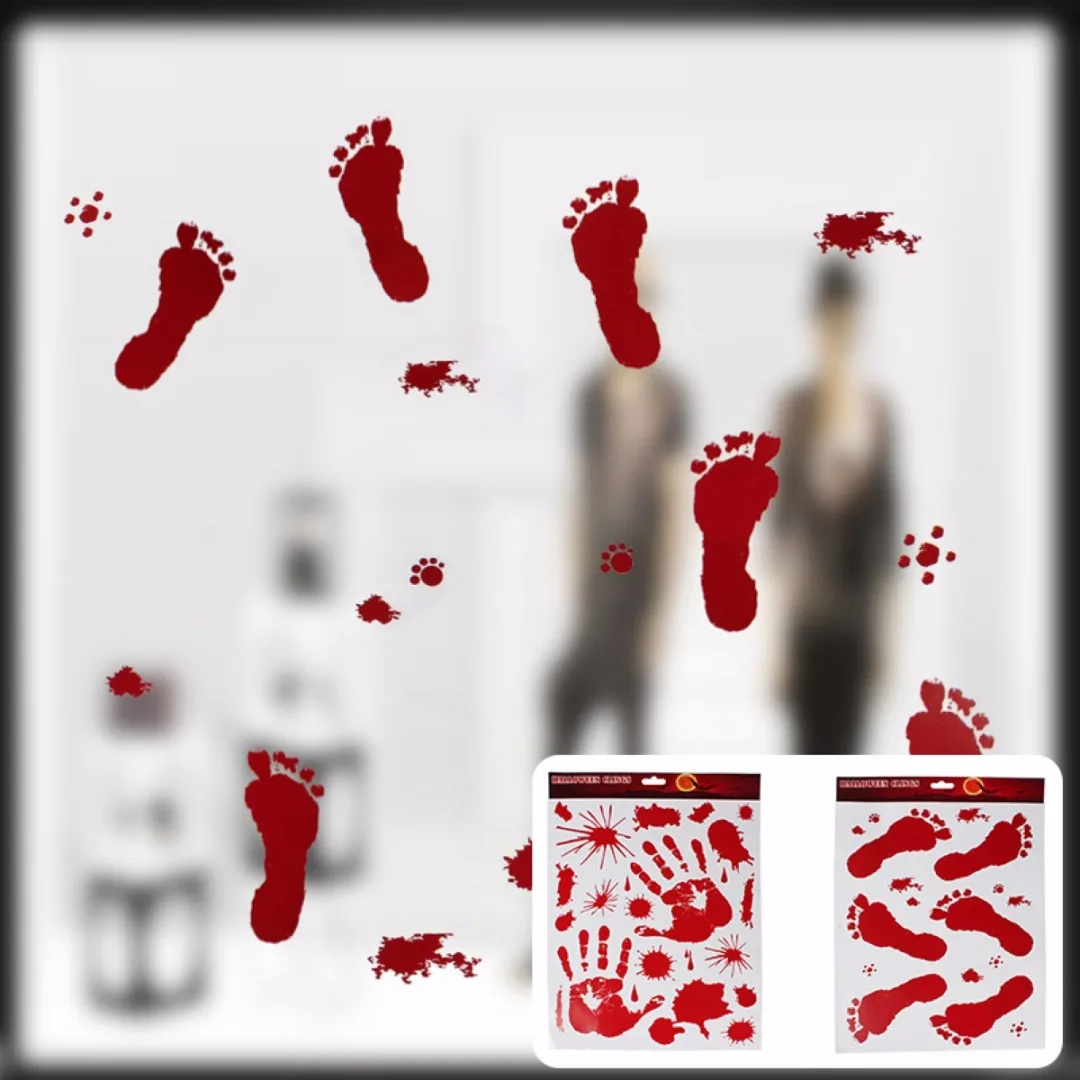 Halloween Scary Bloody Handprint Footprint Window Clings Door Cover Party Decor 2019 Newest | Дом и сад