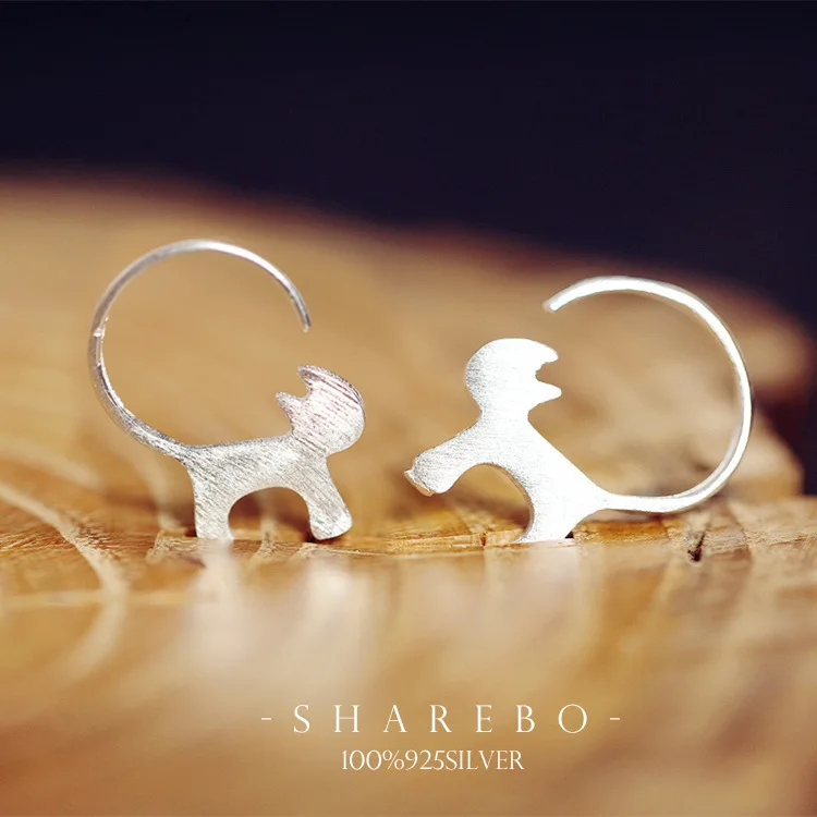 Серебряный цвет милые серебряные серьги-кошки для женщин Горячая Распродажа