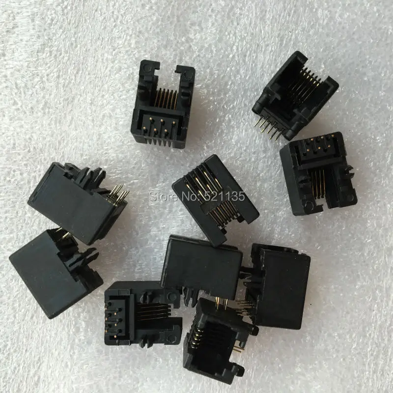 Бесплатная доставка 100 шт Пластиковый RJ11 6 Pin 95001-6P6C прямоугольный разъем PCB |