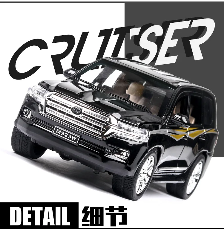 1:24 TOYOTA LAND CRUISER PRADO металлическая модель полицейской машины из сплава с откидной спинкой для детей подарки на день рождения игрушки