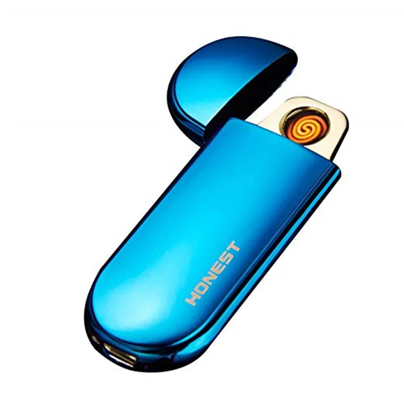 Ультра тонкая электронная катушка Зажигалка Portably USB Перезаряжаемый корпус из