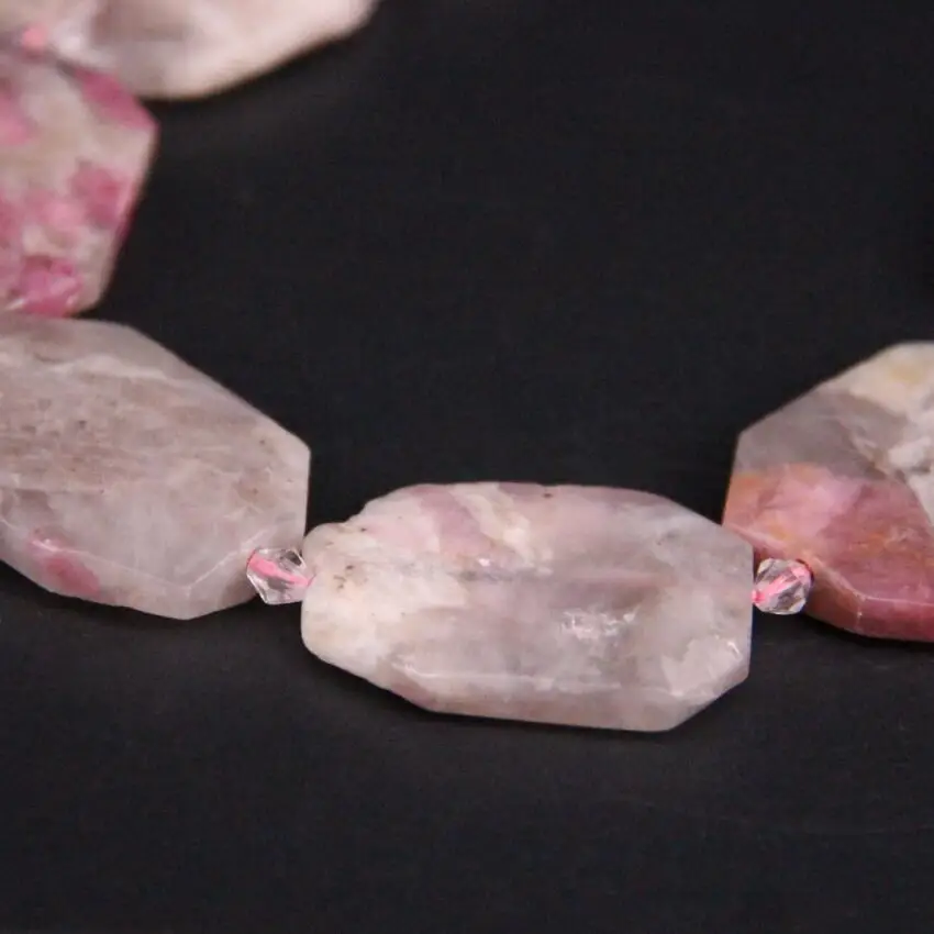 15.5 &quot/strand натуральный розовый турмалин граненый плиты Самородок Свободные
