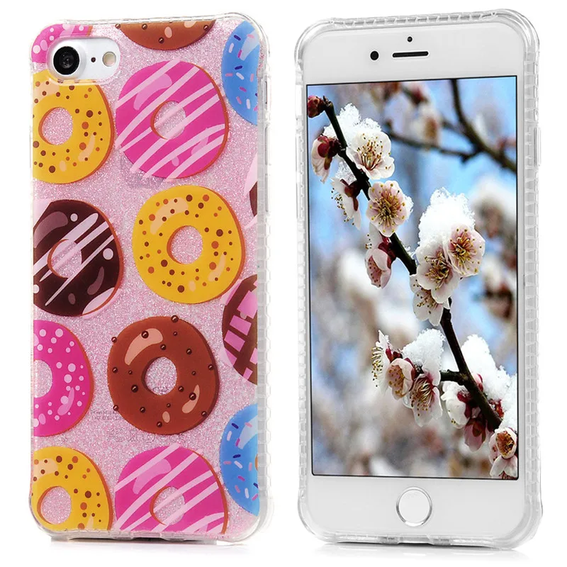 Bling Павлин Перо противоударный чехол для iPhone 7 4.7 &quotблеск Косметическая пудра IMD
