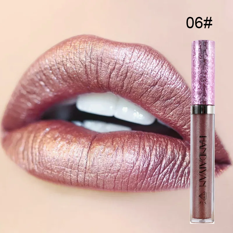 2017 Новый блеск для губ макияж Пигмент золото Nude Shimmer Metallic жидкая помада | Красота и