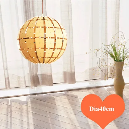 Chinese creative Ply-Wood chips Chandelier handmade indoor E27 burlywood spherical led lamp for porch&ampgallery&amppavilion BT119-400 | Лампы