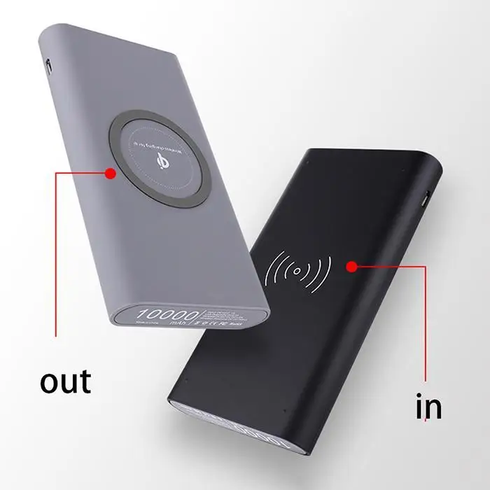 10000 мАч беспроводной внешний аккумулятор повербанк USB power Bank портативный