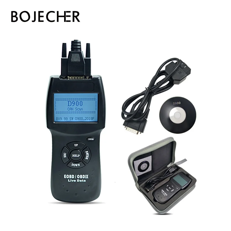 2019 Версия D900 OBD2 сканер считыватель кодов диагностический инструмент CANBUS D 900 EOBD