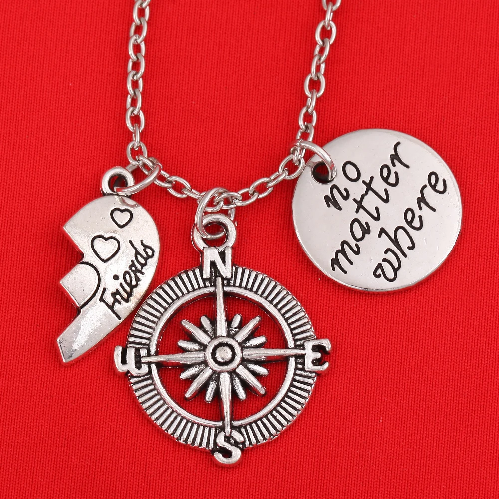 Лучшие друзья независимо от того где компас набор ожерелья из 2 частей ожерелье с