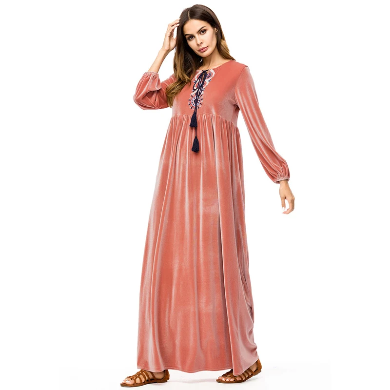 MISSJOY мусульманская турецкая исламская одежда для женщин abaya с длинным рукавом и v