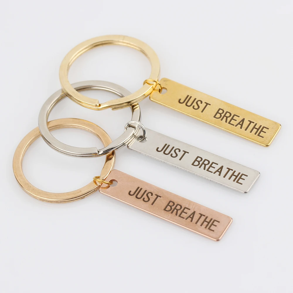JUST BREATHE вдохновляющий брелок ювелирный автомобильный рюкзак брелоки модные