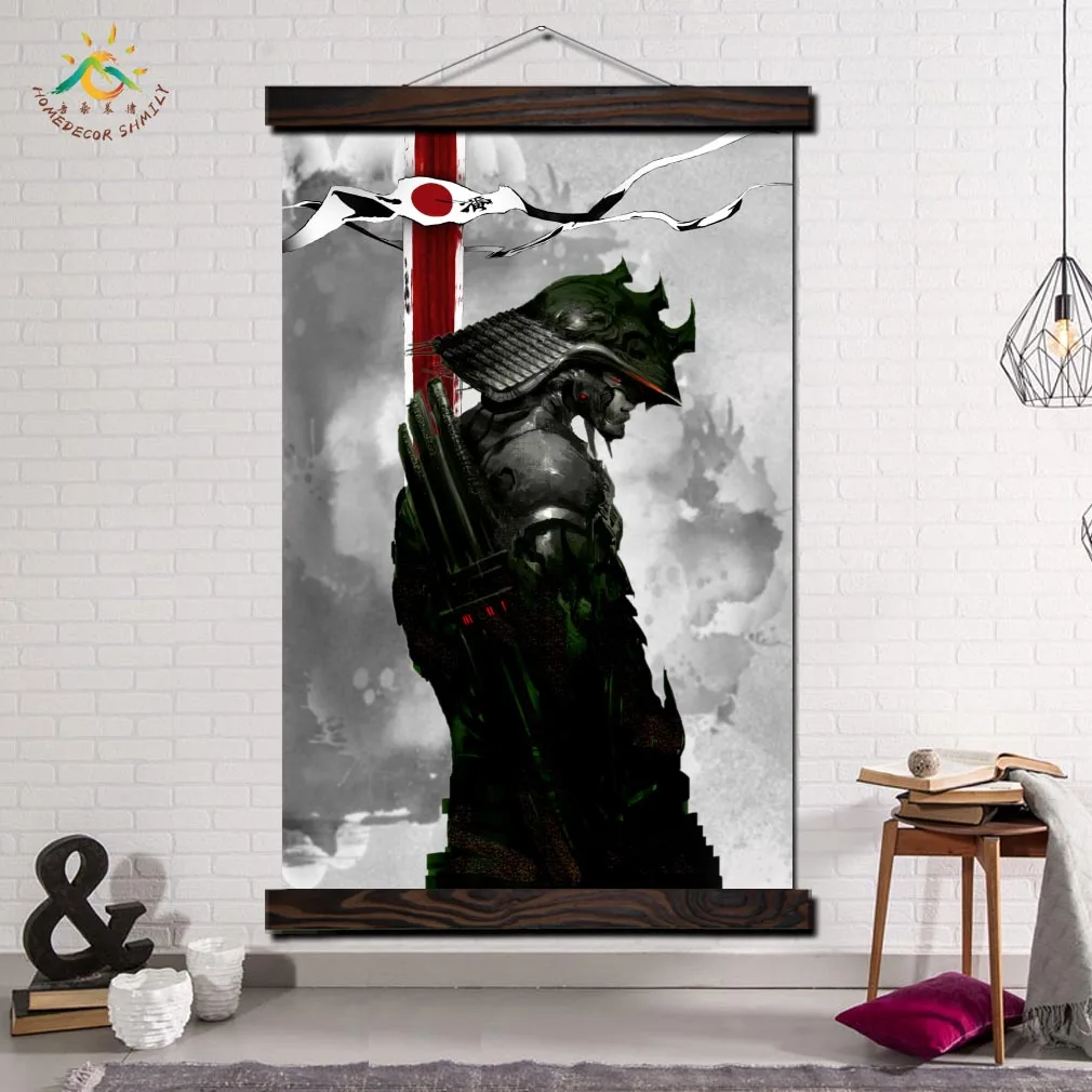 

Samurai Ninja Warrior Modern Wall Art Print Pop Art Posters and Prints Scroll Canvas Painting wall pictures for living room