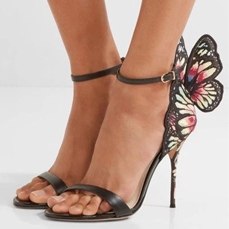 Элитный бренд для подиума летние свадебные туфли Для женщин вышивка бабочки
