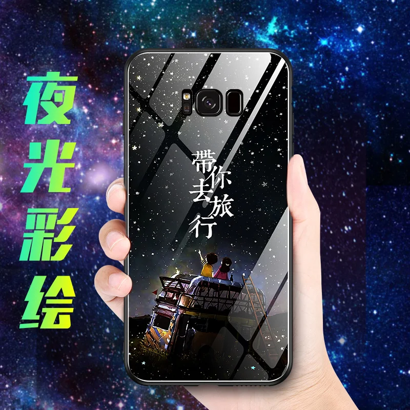 YueTuo светящийся чехол из закаленного стекла для samsung galaxy s8 s9 plus s8plus s9plus s 8 9