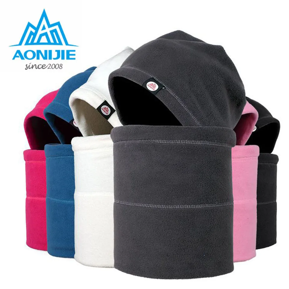 Двухслойная зимняя шапка AONIJIE ветрозащитная Лыжная маска из полиэстера шапки