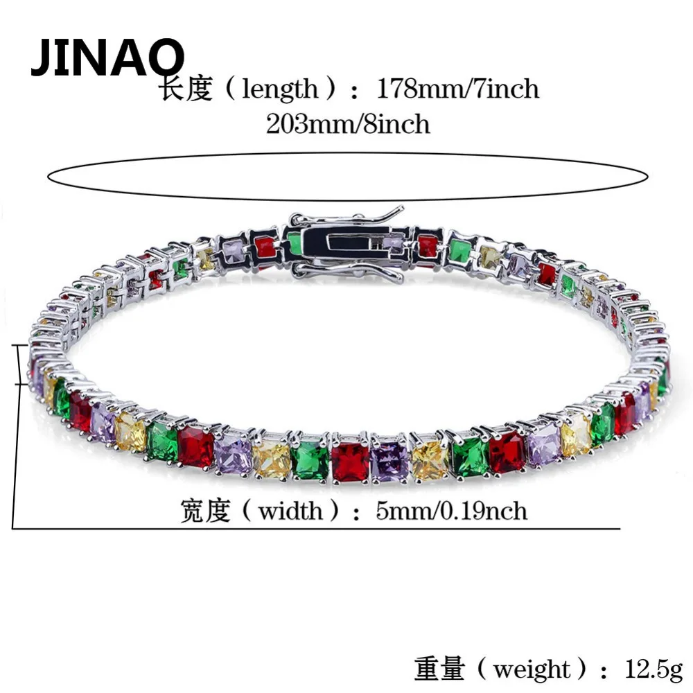 Позолоченные/серебряные браслеты JINAO с цепочкой для тенниса диаметром 5 мм