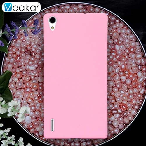 Матовая Пластик Coque 5.0For huawei P7 чехол для huawei Ascend P7 двойной P7-L10 P7-L00 P7-L05 телефона чехол-лента на заднюю панель - Цвет: pink