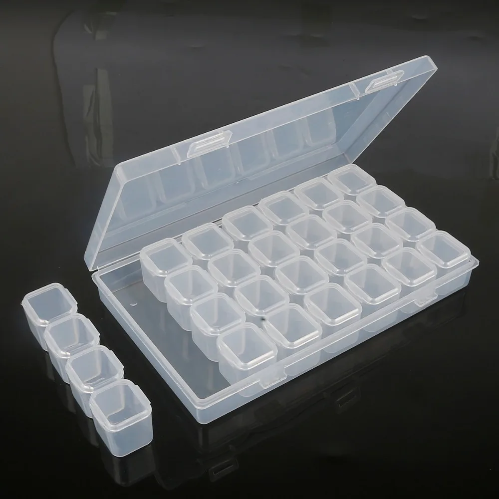 28 слотов прозрачная пластиковая пустая коробка для хранения игла искусство и