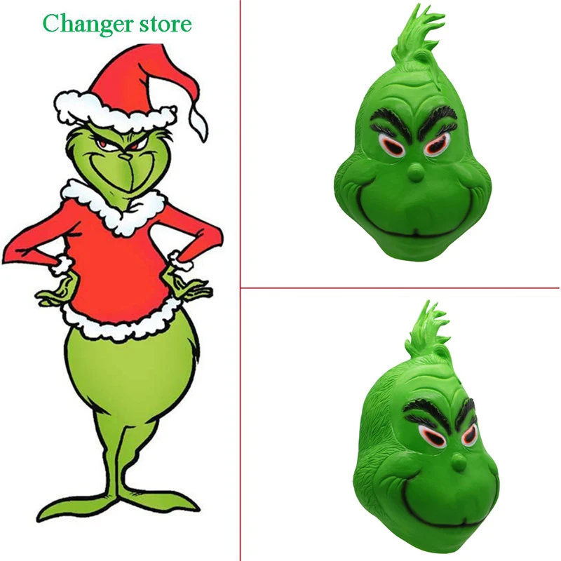 Маска из фильма Грин как палантин Рождественский фильм зеленый латексный шлем