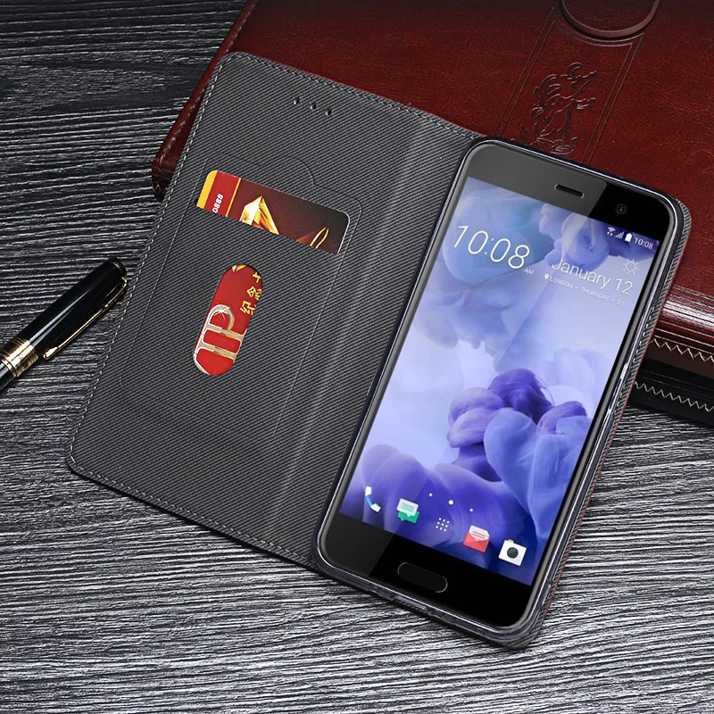 ITien Премиум винтажный деловой кожаный защитный чехол-книжка для HTC U Play TPU