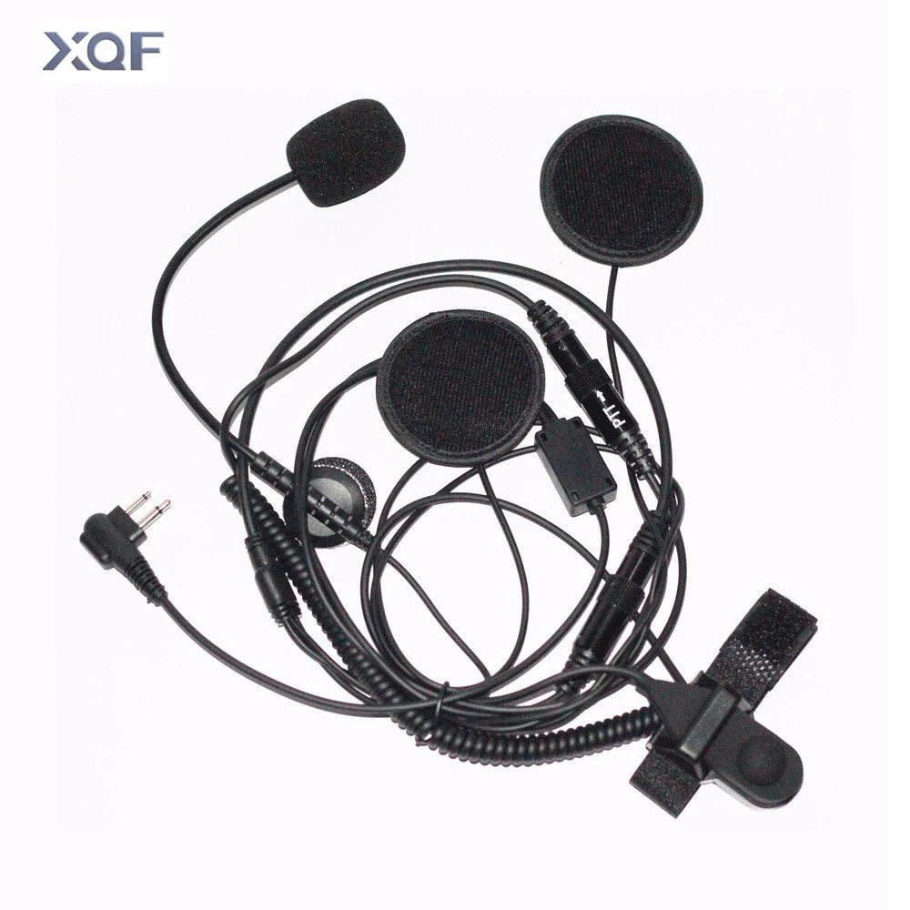 Half Face Motorcycle Bike Helmet Earpiece Headset Mic Microphone For Motorola Two Way Radio Walkie Talkie 2pin CP100, GP88S