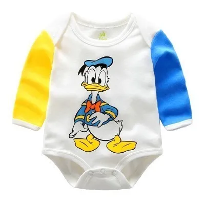 Детские Мультяшные ползунки disney, весенние комбинезоны, Одежда для новорожденных, милая Одежда для маленьких мальчиков и девочек, пуловер, боди для малышей от 0 до 12 месяцев - Цвет: 3