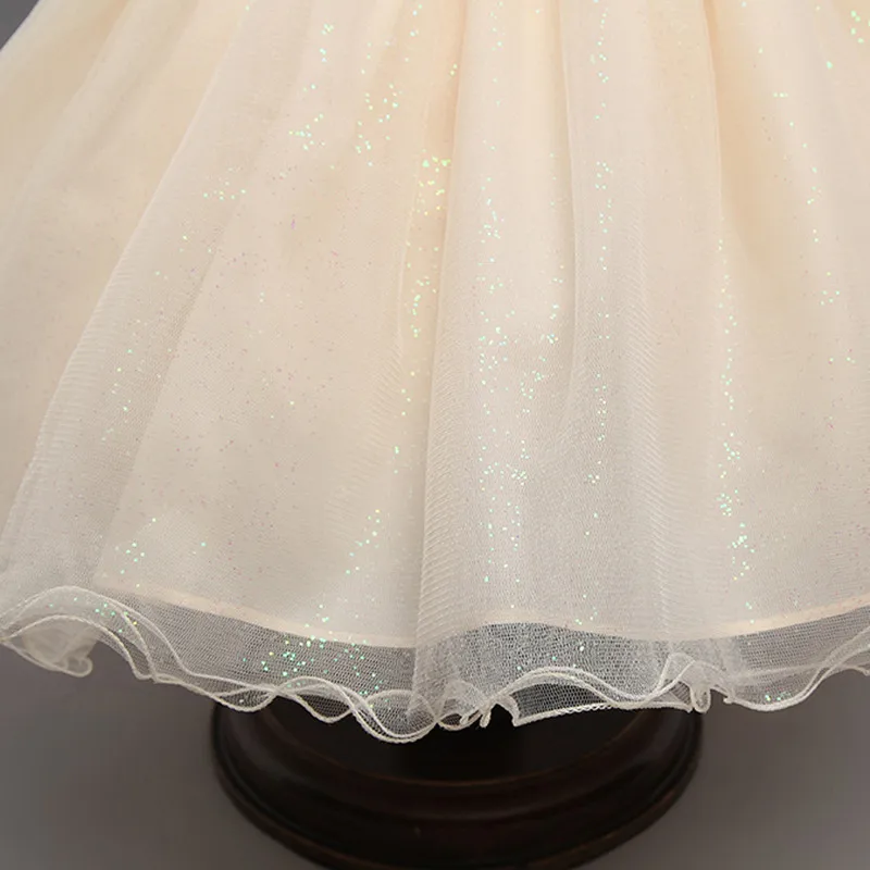 

DFXD High Quality Flower Girls Wedding Dress 2018 New Fashion Sleeveless Soild Lace Embroidered Back Big Bowknot Princess Dress