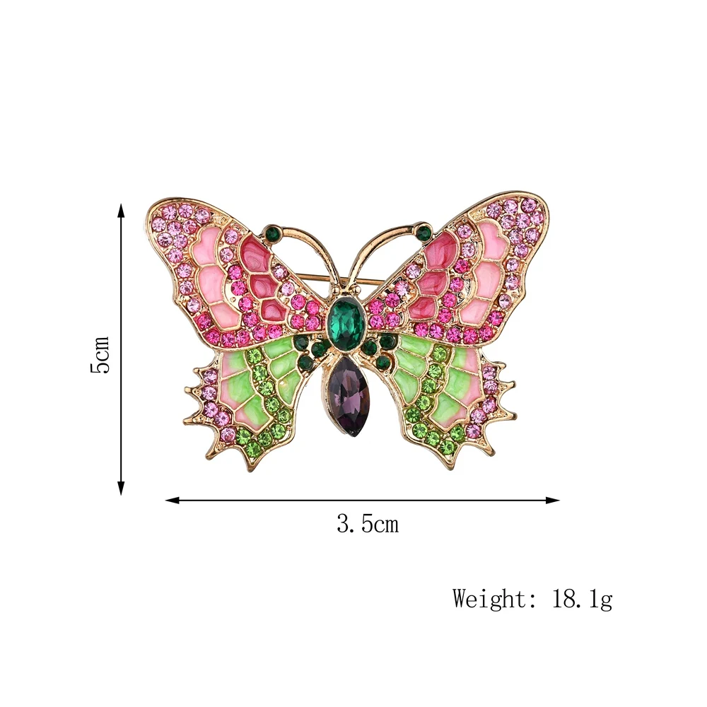 Женская Брошь-бабочка Terreau Kathy разноцветная брошь с золотой Заколкой стразы