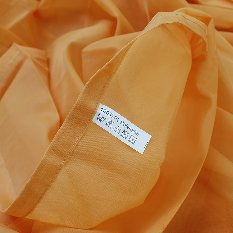 Современная свадебная тюль Tab -top прозрачная на окна оранжевая перегородка для