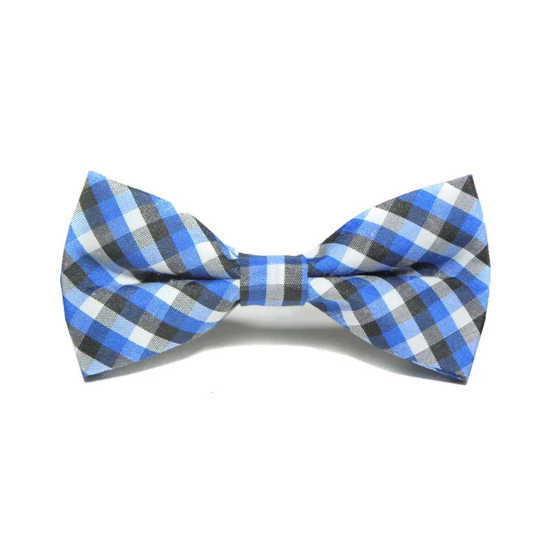 Детские галстуки бабочки в шотландскую клетку хлопковые смокинги с бантиками