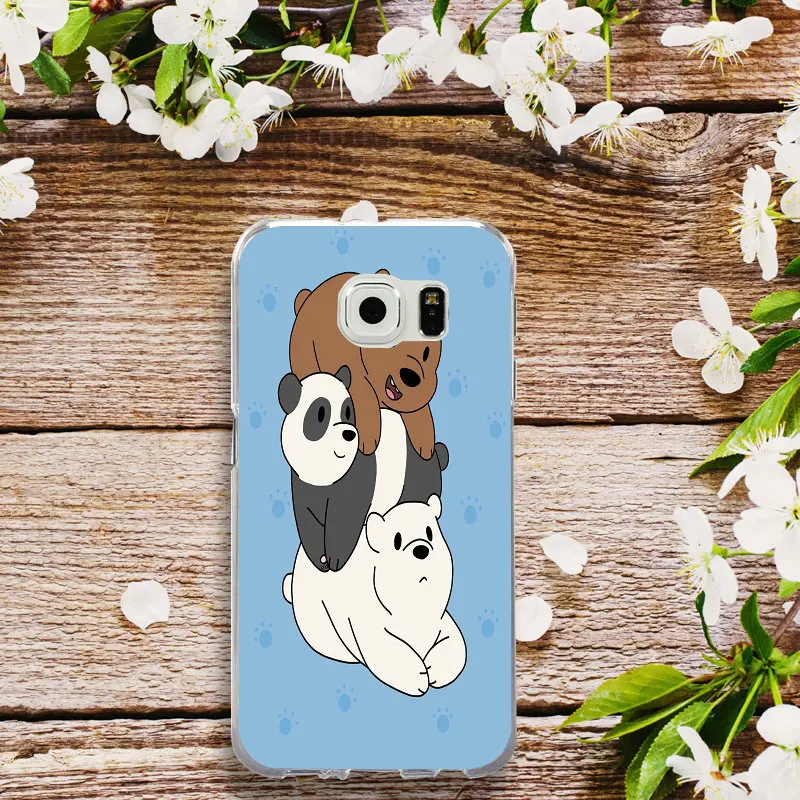 Мягкие чехлы из ТПУ с мультипликационным принтом Network We Bare Bear для Samsung Galaxy Note 3 4 5 8 S3