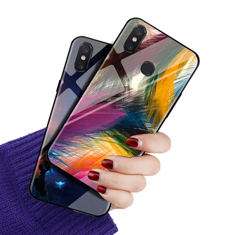 Tempered Glass Phone Cases For Xiaomi Redmi 5 Plus 6 Pro 5A 6A Soft Silicone Bumper Protective Coque Note 4 4X 7 N40 |