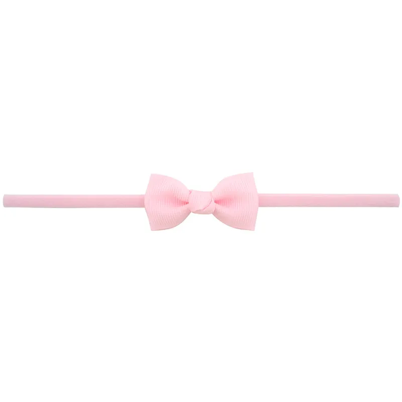 11 Pink Маленькая мини-лента для новорожденных, повязка с бантом на голову для девочек, эластичные тонкие повязки для волос, детские украшения для волос - Цвет: 11 Pink